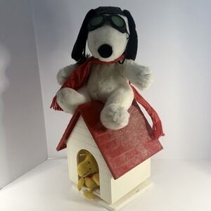 1993 Santa's Best Snoopy Woodstock Christmas Animated Doghouse Peanuts-Untested